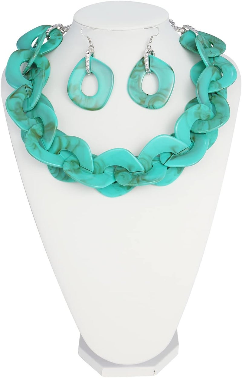 Bocar قلادة تشوكر كوبية سميكة من الأكريليك للبيان - قلادة برباط موضة للنساء (NK-10666) - Image 2